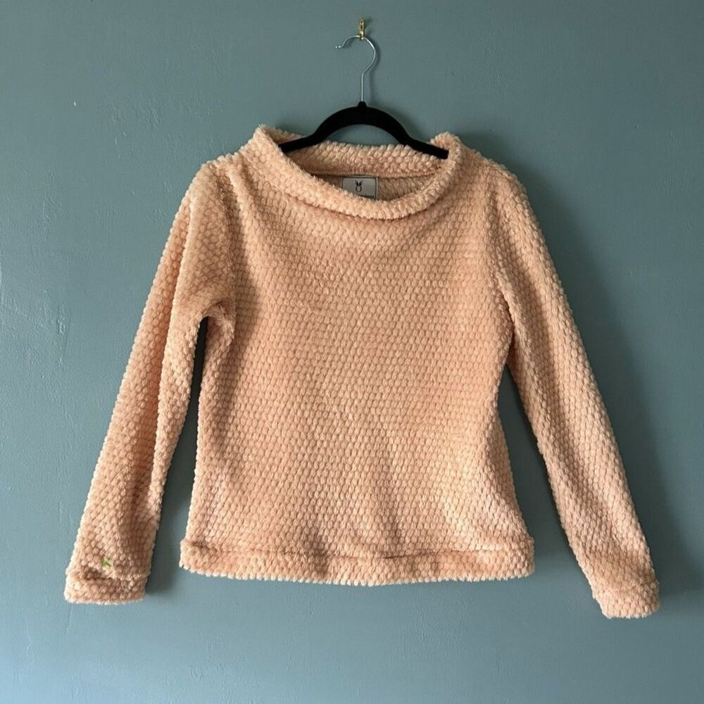 Dudley Stephens Brighton Bubble sherbet pink fleece boat neck sweater size small